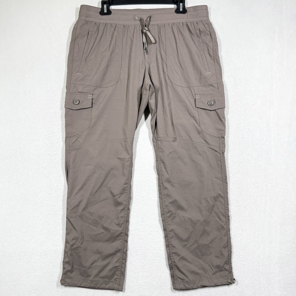 LL Bean Pants Womens Large Petite Vista Camp Cargo Brown Stretch Hiking Outdoor